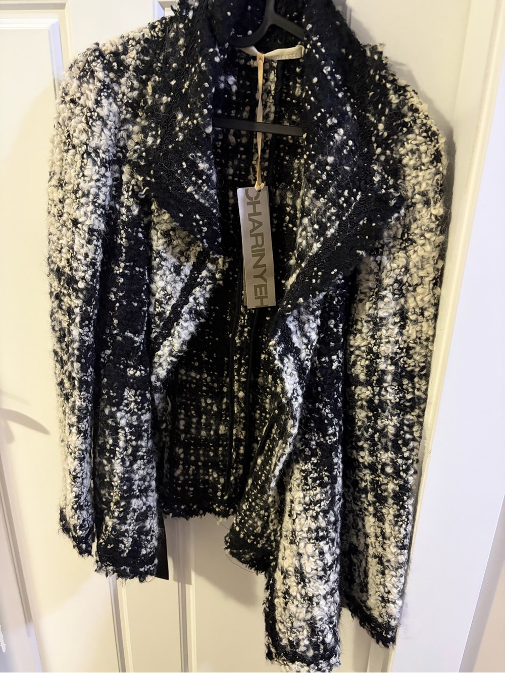 Black & White Bouclé Tweed Jacket
